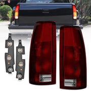 Taillight Assembly Compatible with 1988 1989 1990 1991 1992 1993 1994 1995 1996 1997 1998 1999 Chevy GMC C/K Suburban Blazer Tahoe Yukon 2000 Cadillac Escalade Pair Dark Red Lens