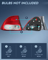 Nilight Taillight Assembly Compatible with 2009 2010 2011 Honda Civic Sedan Hybrid 4 Door Rear Lamp Replacement OE Style Driver and Passenger Side