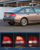Nilight Taillight Assembly Compatible with 2009 2010 2011 Honda Civic Sedan Hybrid 4 Door Rear Lamp Replacement OE Style Driver and Passenger Side