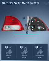 Nilight Taillight Assembly Compatible with 2009 2010 2011 Honda Civic Sedan Hybrid 4 Door Rear Lamp Replacement OE Style Passenger Side