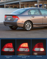 Taillight Assembly Taillight Assembly Compatible with 2006 2007 2008 Honda Civic Sedan Hybrid DX EX GX LX 4 Door Rear Lamp Replacement OE Style Driver Side