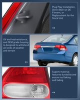 Taillight Assembly Taillight Assembly Compatible with 2006 2007 2008 Honda Civic Sedan Hybrid DX EX GX LX 4 Door Rear Lamp Replacement OE Style Driver Side