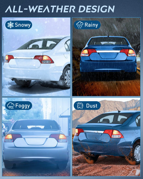 Taillight Assembly Taillight Assembly Compatible with 2006 2007 2008 Honda Civic Sedan Hybrid DX EX GX LX 4 Door Rear Lamp Replacement OE Style Driver Side