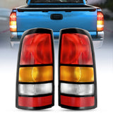 Nilight Taillight Assembly Compatible with 1999-2002 Chevy Silverado 1500 2500 3500 1999-2006 GMC Sierra 1500 2500 3500 Rear Lamp Replacement OE Style Driver Side and Passenger side Black Border