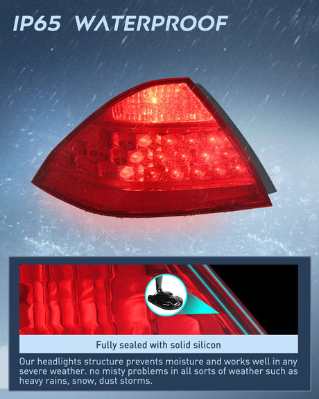 Nilight Taillight Assembly Compatible with 2006 2007 Honda Accord 4 Door Sedan Excluding Hybrid Rear Lamp Replacement OE Style Driver Side