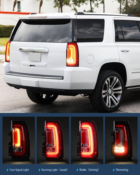 Nilight Taillight Assembly Compatible with 2015 2016 2017 2018 2019 2020 GMC Yukon and Yukon XL 2015-2018 submodel Denali SLE SLT LED Type Tail Lights Rear Lamp Replacement Passenger Side