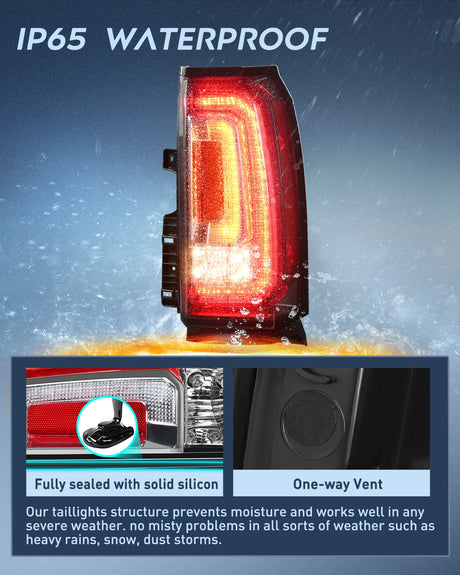 Nilight Taillight Assembly Compatible with 2015 2016 2017 2018 2019 2020 GMC Yukon and Yukon XL 2015-2018 submodel Denali SLE SLT LED Type Tail Lights Rear Lamp Replacement Passenger Side