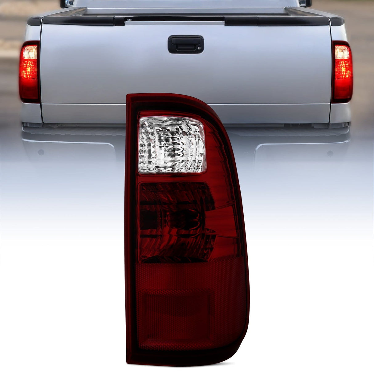 Nilight Taillight Assembly Compatible with 2008 2009 2010 2011 2012 2013 2014 2015 2016 Ford F250 F350 F450 Super Duty Rear Lamp Replacement OE Style Driver Side Dark Red