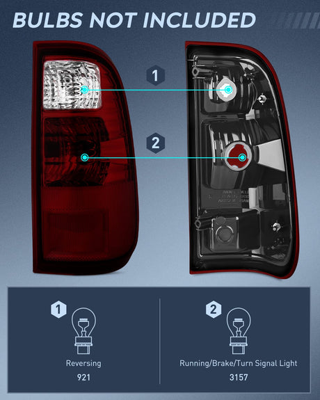 Nilight Taillight Assembly Compatible with 2008 2009 2010 2011 2012 2013 2014 2015 2016 Ford F250 F350 F450 Super Duty Rear Lamp Replacement OE Style Driver Side Dark Red