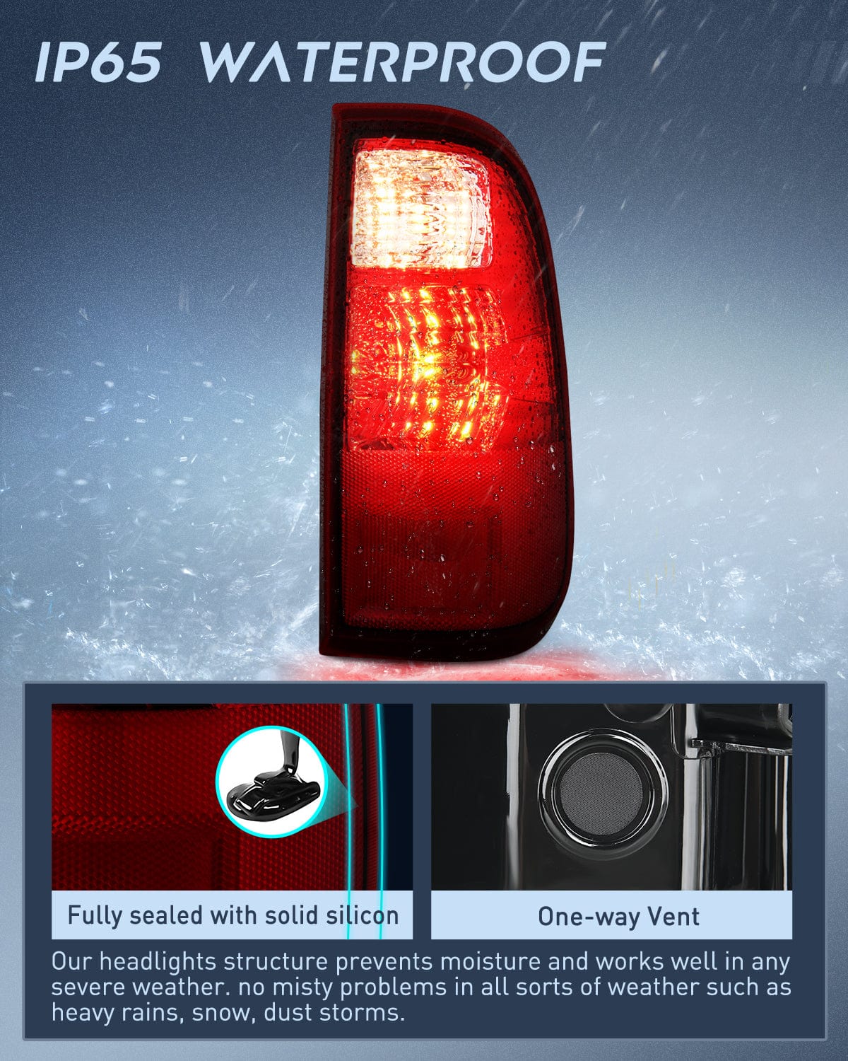 Nilight Taillight Assembly Compatible with 2008 2009 2010 2011 2012 2013 2014 2015 2016 Ford F250 F350 F450 Super Duty Rear Lamp Replacement OE Style Driver Side Dark Red
