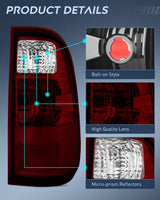 Nilight Taillight Assembly Compatible with 2008 2009 2010 2011 2012 2013 2014 2015 2016 Ford F250 F350 F450 Super Duty Rear Lamp Replacement OE Style Driver Side Dark Red