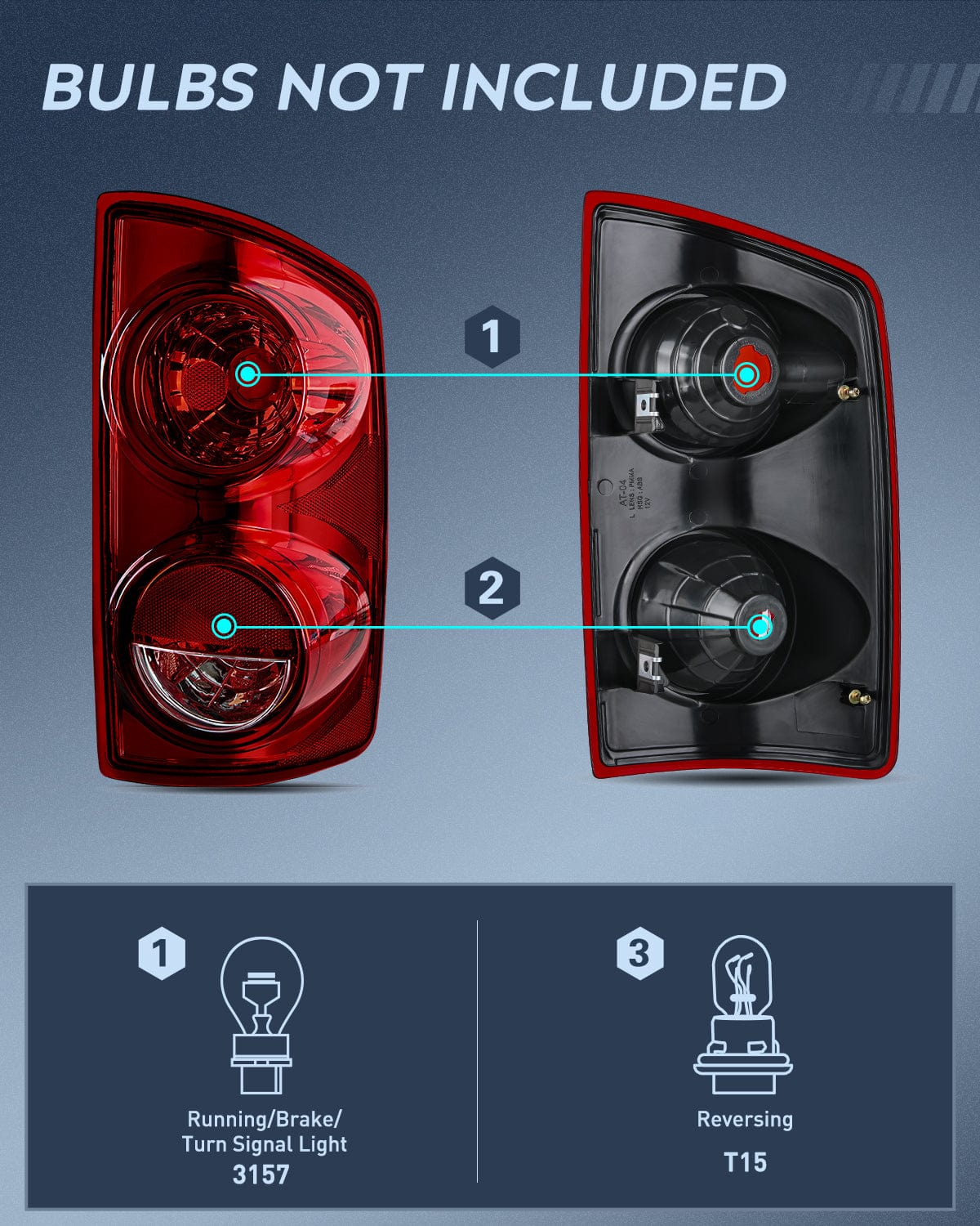 Nilight Taillight Assembly Compatible with 2007 2008 Dodge Ram 1500 2007 2008 2009 Dodge Ram 2500 3500 Rear Lamp Replacement OE Style Passenger Side Dark Red Lens