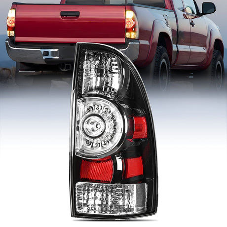 Nilight Taillight Assembly Compatible with Toyota Tacoma 2005 2006 2007 2008 2009 2010 2011 2012 2013 2014 2015 Rear Lamp Replacement Black Housing LED Lens Passenger Side