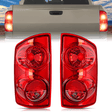 Nilight Headlight and Taillight Assembly Combo Compatible with 2007 2008 2009 Dodge Ram 1500 2500 3500 OE Style Chrome Housing Amber Reflector with Red Housing Tail Lights