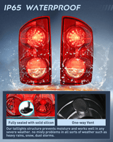 Nilight Headlight and Taillight Assembly Combo Compatible with 2007 2008 2009 Dodge Ram 1500 2500 3500 OE Style Chrome Housing Amber Reflector with Red Housing Tail Lights
