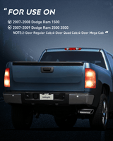 Nilight Headlight and Taillight Assembly Combo Compatible with 2007 2008 2009 Dodge Ram 1500 2500 3500 OE Style Chrome Housing Amber Reflector with Red Housing Tail Lights