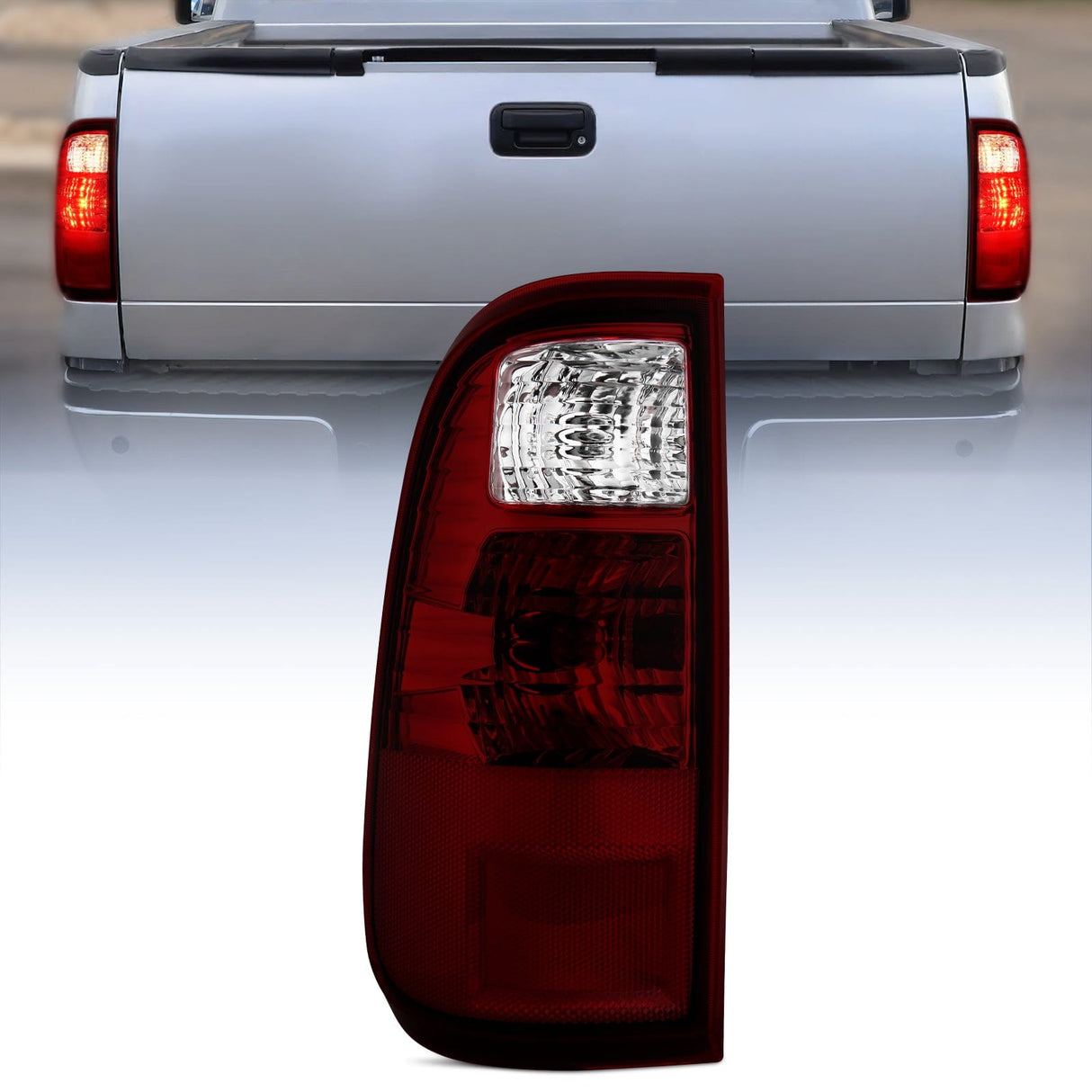Nilight Taillight Assembly Compatible with 2008 2009 2010 2011 2012 2013 2014 2015 2016 Ford F250 F350 F450 Super Duty Rear Lamp Replacement OE Style Driver Side Dark Red