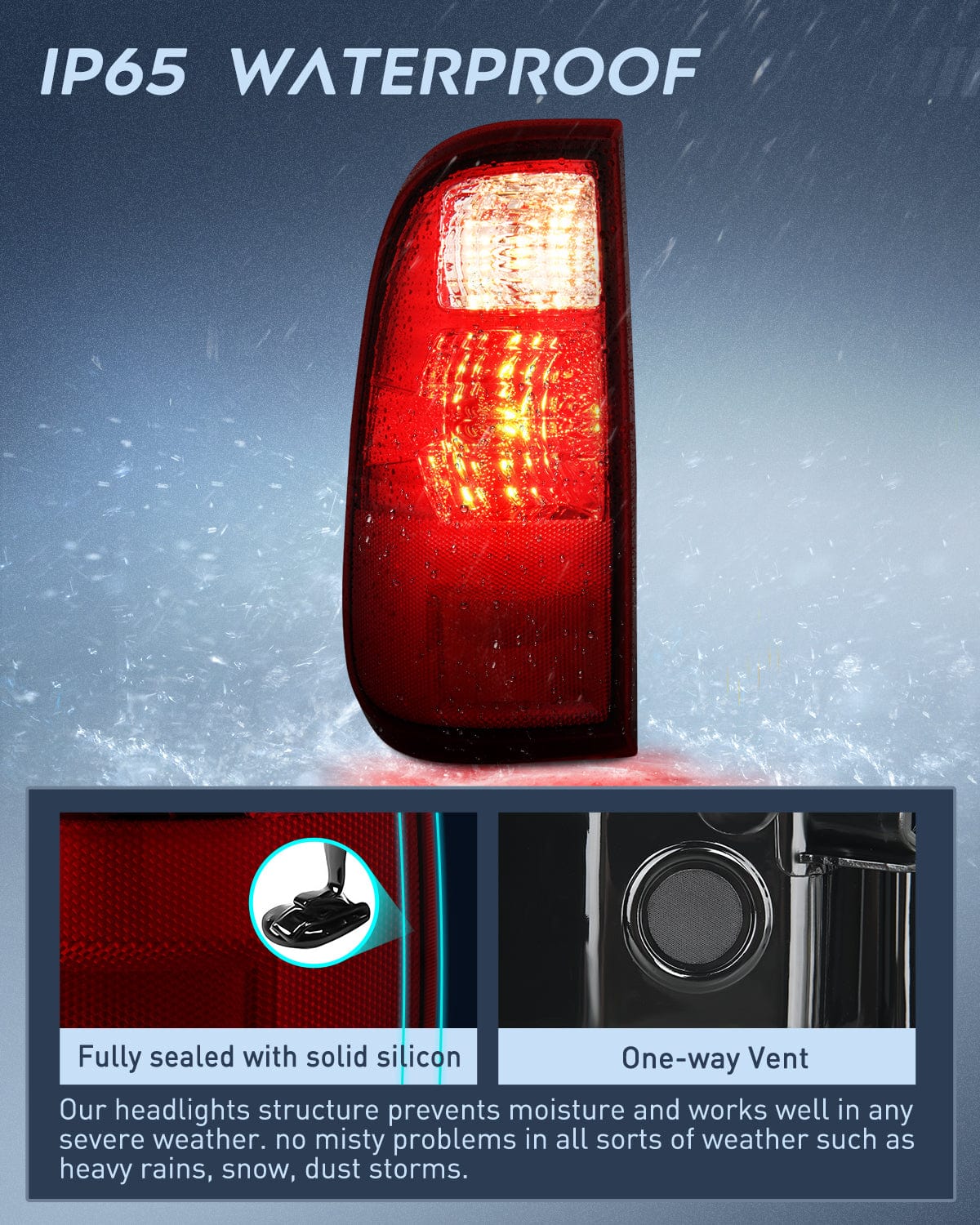 Nilight Taillight Assembly Compatible with 2008 2009 2010 2011 2012 2013 2014 2015 2016 Ford F250 F350 F450 Super Duty Rear Lamp Replacement OE Style Driver Side Dark Red