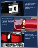 Nilight Taillight Assembly Compatible with Toyota Tacoma 2005 2006 2007 2008 2009 2010 2011 2012 2013 2014 2015 Rear Lamp Replacement Black Housing LED Lens Driver Side