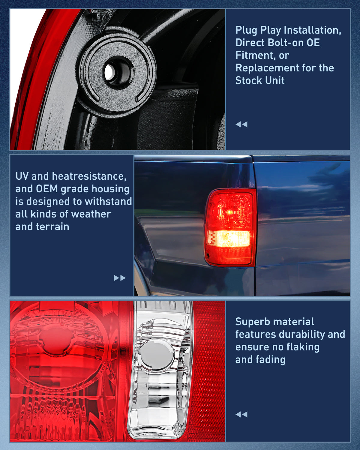 Taillight Assembly Taillight Assembly Compatible with 2001 2002 2003 2004 2005 2006 2007 2008 2009 2010 2011 Ford Ranger without STX Model Rear Lamp OE Style Driver and Passenger Side Red Lens