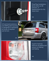 Nilight Taillight Assembly Compatible with 2011 2012 2013 2014 2015 2016 Chrysler Town & Country with LED Type Taillights Only Rear Lamp OE Style Driver Side and Passenger Side