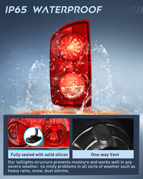 Nilight Taillight Assembly Compatible with 2007 2008 Dodge Ram 1500 2007 2008 2009 Dodge Ram 2500 3500 Rear Lamp Replacement OE Style Driver Side Red Lens