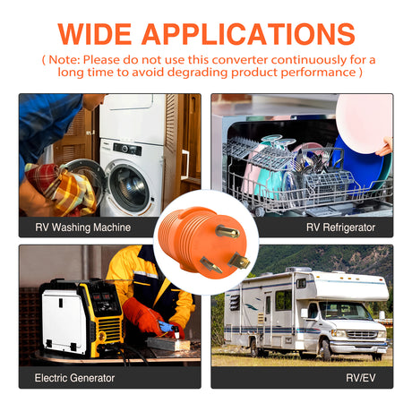 Nilight 50FT 50 Amp RV Extension Cord with Adapter 30Amp to 50Amp 250V Heavy Duty 6/3+8/1 Gauge Pure Copper STW Wire UL ETL Listed 4 Prong 14-50P 14-50R Weatherproof Suit for Generators Camper