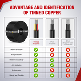 Nilight 100FT 20 Gauge 3 Conductor Electrical Wire Tinned Oxygen Free Copper Red Black Yellow 3 Wires Parallel 600V DC Flexible PVC Case Extension Cords for LED Strips Lamps Lighting