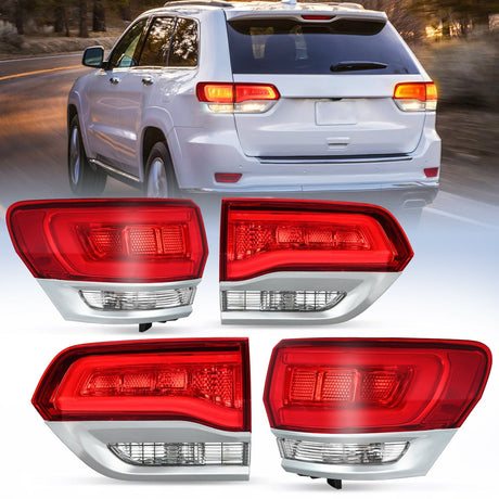 Nilight Taillight Assembly Compatible with 2014 2015 2016 2017 2018 2019 2020 Jeep Grand Cherokee Laredo/Limited/Overland/Summit Tail Lights Driver and Passenger Side w/Bulbs 4 PCS