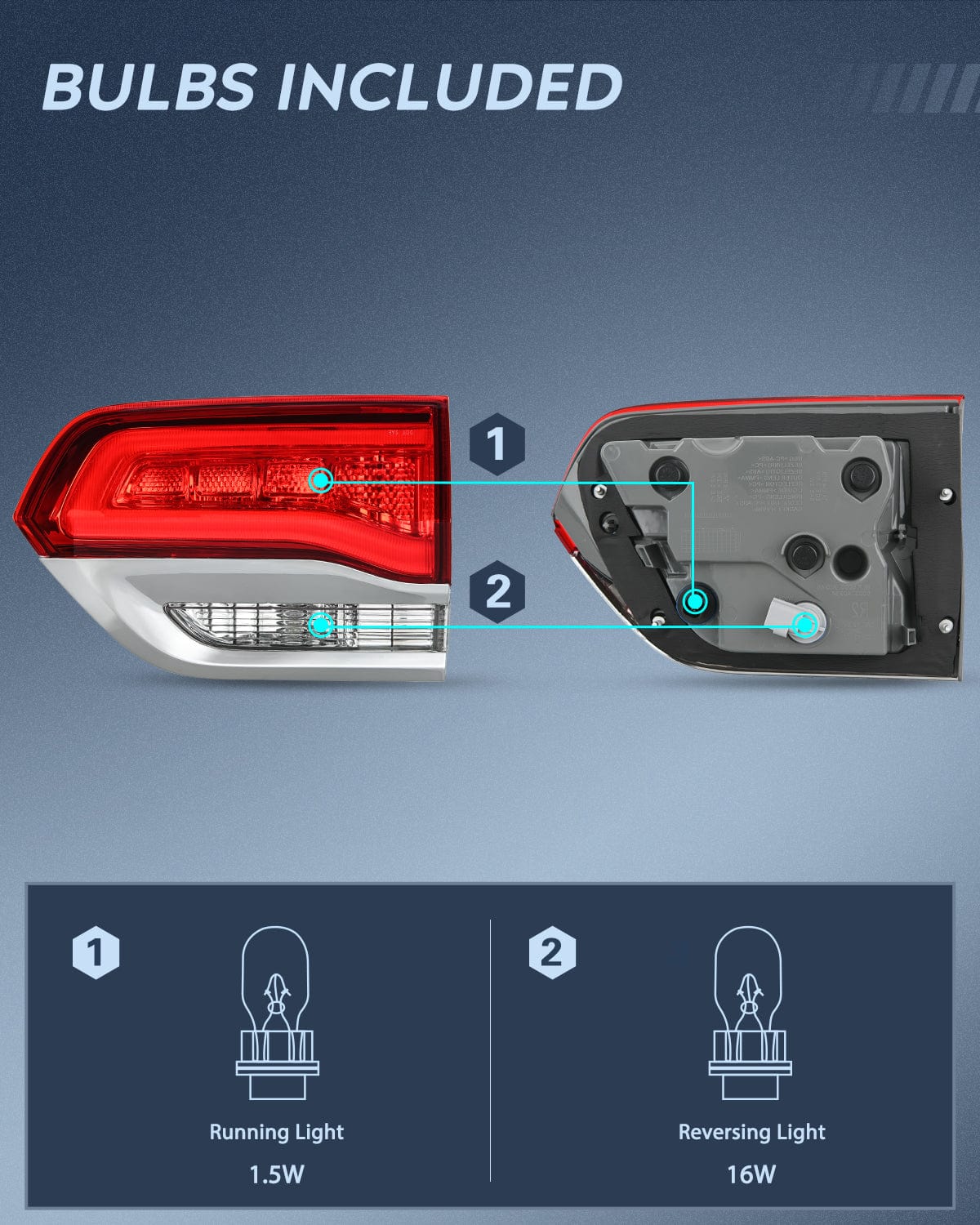 Nilight Taillight Assembly Compatible with 2014 2015 2016 2017 2018 2019 2020 Jeep Grand Cherokee Laredo/Limited/Overland/Summit Tail Lights Driver and Passenger Side w/Bulbs 4 PCS