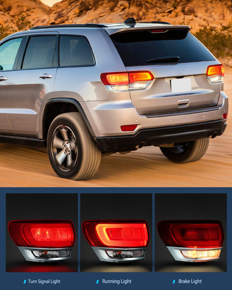 Nilight Taillight Assembly Compatible with 2014 2015 2016 2017 2018 2019 2020 Jeep Grand Cherokee Laredo/Limited/Overland/Summit Tail Lights Driver and Passenger Side w/Bulbs 4 PCS