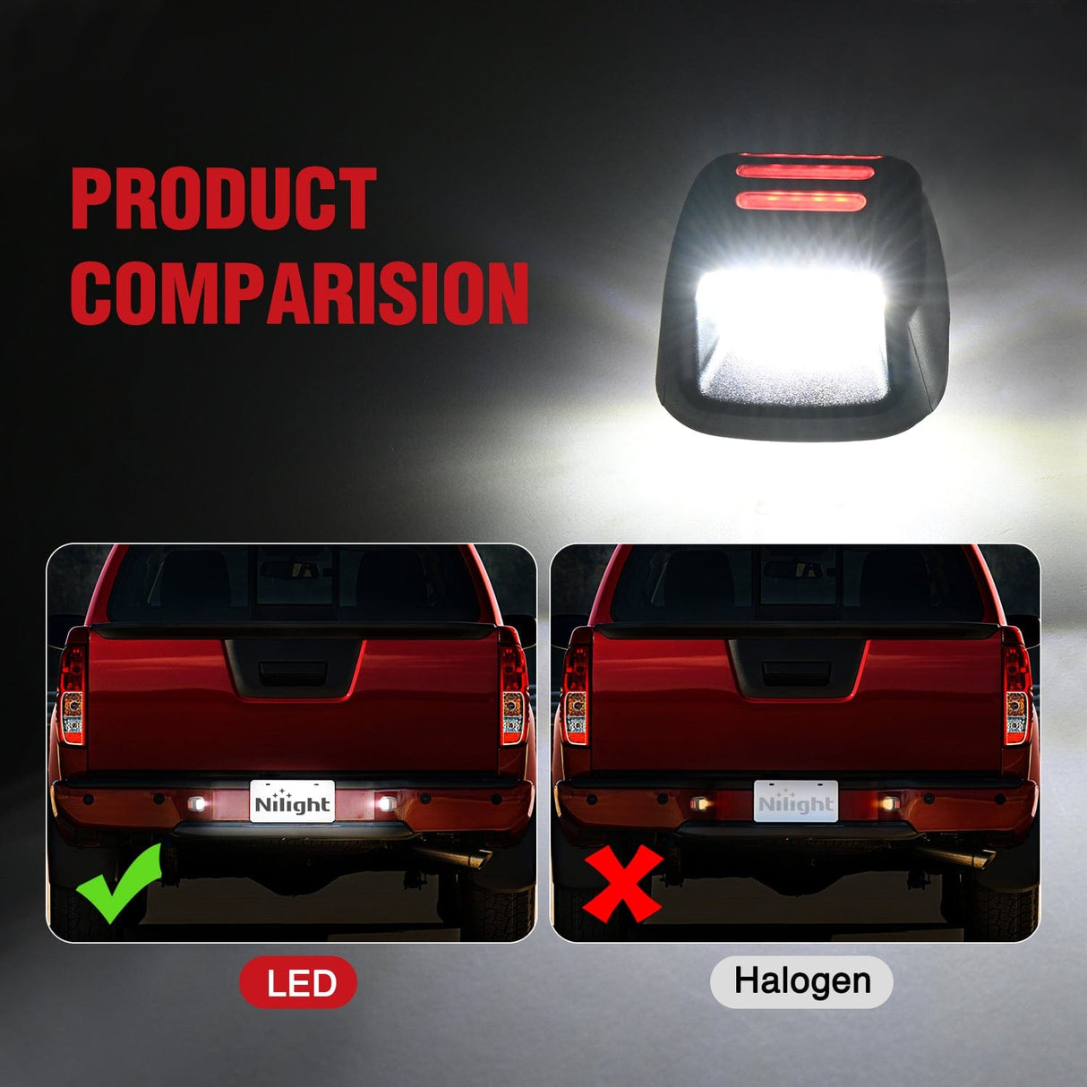 License Plate Lights Compatible with 2007 2008 2009 2010 2011 2012 2013 2014 2015 2016 2017 2018 2019 2020 2021 Nissan Frontier Navara D40 2007-2015 Titan Armada Xterra Red OLED Neon Tube comparision