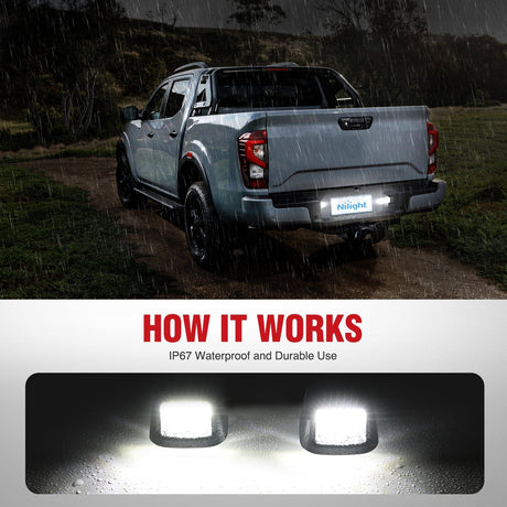 License Plate Light Compatible with 2007 2008 2009 2010 2011 2012 2013 2014 2015 2016 2017 2018 2019 2020 2021 Nissan Frontier Navara D40 2007-2015 Titan Armada Xterra Black Housing works