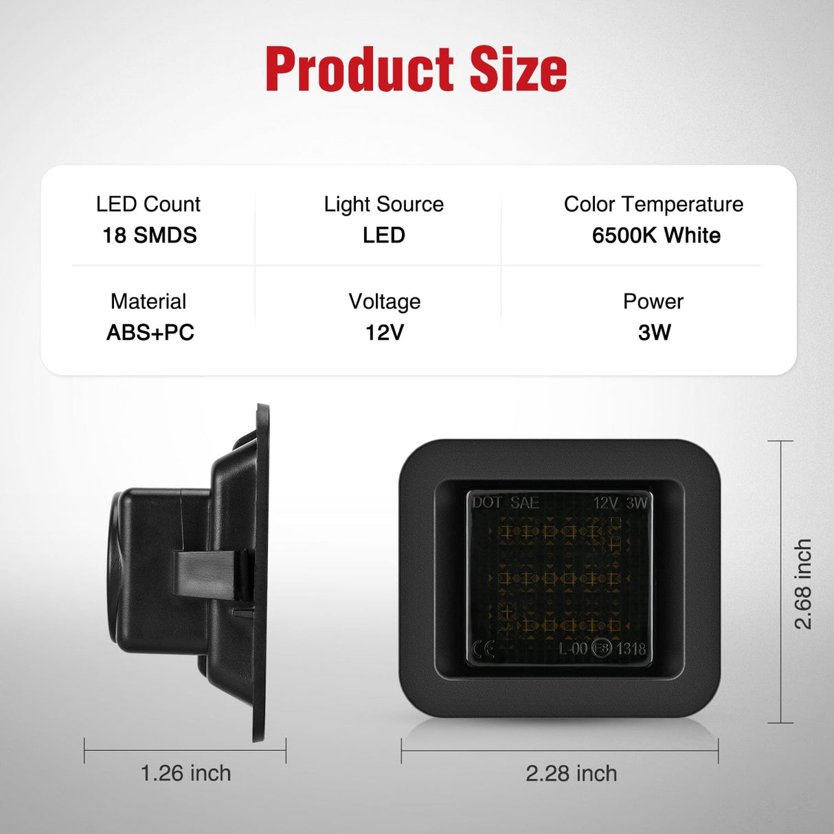 License Plate Lights Compatible with 2015 2016 2017 2018 2019 2020 F150 Raptor Smoke Lens Black Housing 6000K White 2PCS Pack