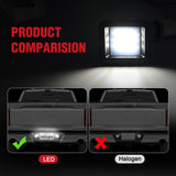License Plate Lights Compatible with 2015 2016 2017 2018 2019 2020 F150 Raptor Smoke Lens Black Housing 6000K White 2PCS Pack