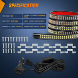 Nilight 2PCS 70 Inch Emergency Strobe Light Strip 1125 LED Running Board Lights Amber White Flexible Side Flashing Warning Caution Safety Waterproof for Truck Construction Vehicles Pickup