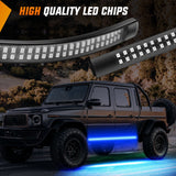 Nilight 2PCS 70 Inch Emergency Strobe Light Strip 1125 LED Running Board Lights Blue Flexible Side Flashing Warning Caution Safety Waterproof for Truck Construction Vehicles Pickup