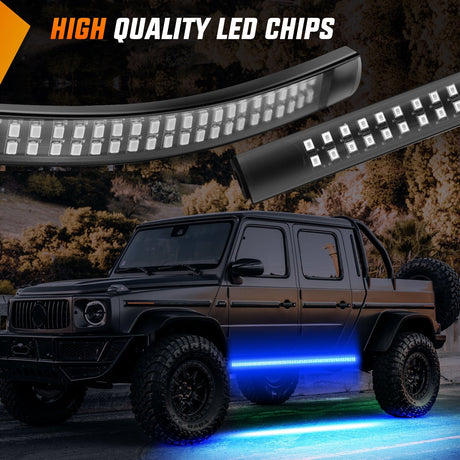 Nilight 2PCS 70 Inch Emergency Strobe Light Strip 1125 LED Running Board Lights Blue Flexible Side Flashing Warning Caution Safety Waterproof for Truck Construction Vehicles Pickup