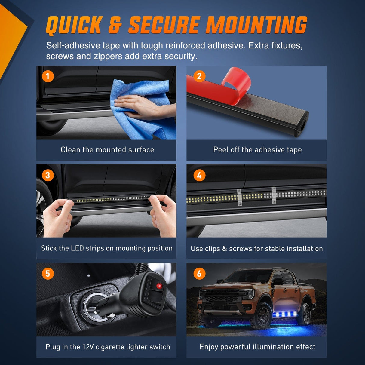 Nilight 2PCS 70 Inch Emergency Strobe Light Strip 1125 LED Running Board Lights Blue White Flexible Side Flashing Warning Caution Safety Waterproof for Truck Construction Vehicles Pickup