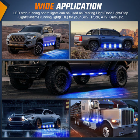 Nilight 2PCS 70 Inch Emergency Strobe Light Strip 1125 LED Running Board Lights Blue White Flexible Side Flashing Warning Caution Safety Waterproof for Truck Construction Vehicles Pickup