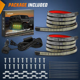 Nilight 2PCS 70 Inch Emergency Strobe Light Strip 1125 LED Running Board Lights Amber Green Flexible Side Flashing Warning Caution Safety Waterproof for Truck Construction Vehicles Pickup