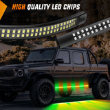 Nilight 2PCS 70 Inch Emergency Strobe Light Strip 1125 LED Running Board Lights Amber Green Flexible Side Flashing Warning Caution Safety Waterproof for Truck Construction Vehicles Pickup