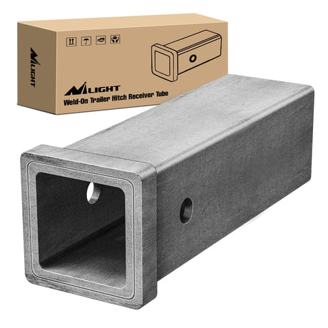 Nilight Hitch Adapter 2.5" x 10" Combo Bar Trailer Receiver Tube Weld-on Raw Steel Hitch Bar
