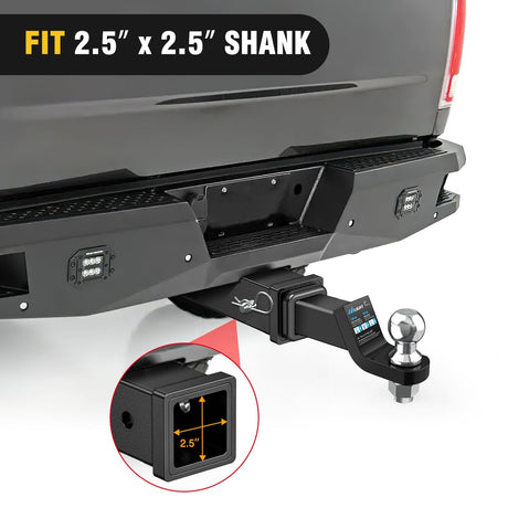 Nilight Hitch Adapter 2.5" x 10" Combo Bar Trailer Receiver Tube Weld-on Raw Steel Hitch Bar