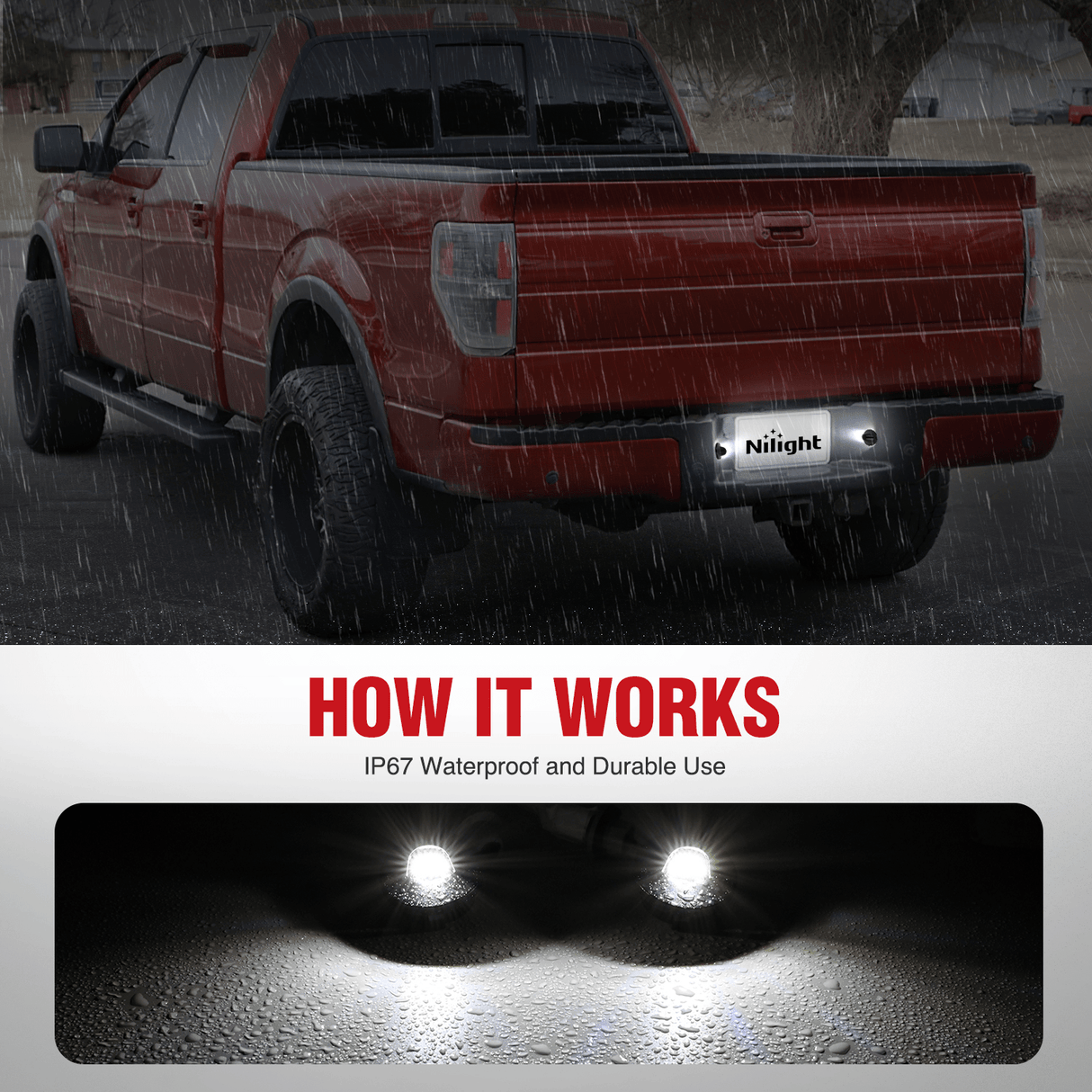 License Plate Light Compatible with 1990-2003 2004 2005 2006 2007 2008 2009 2010 2011 2012 2013 2014 Ford F150 1999-2016 F250 F350 F450 F550 Super Duty with Black housing 6000K White 2PCS Pack