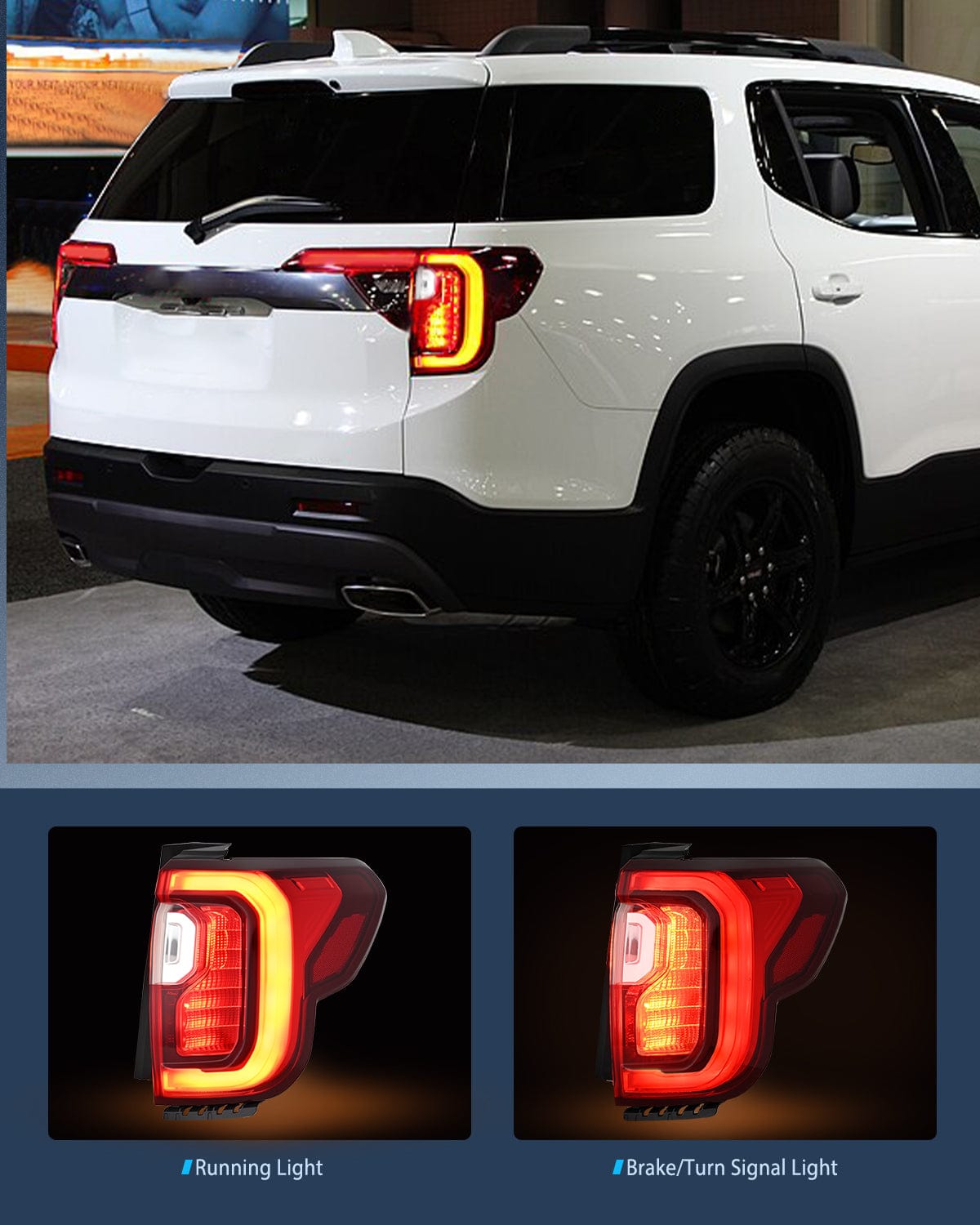 Nilight Taillight Assembly Compatible with 2020 2021 2022 2023 GMC Acadia Tail Light Replacement OE Style Passenger Side with Bulbs
