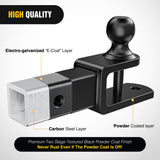 Nilight 3 in 1 ATV UTV Multi Hitch Mount with 1-7/8 inch Ball Hitch Rated 2000 LBS Fits 2 Inch Receiver Winch Strap Loop Rated 5000 LBS