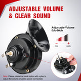 12V UTV Horn Wiring Harness Kit with Blue LED Momentary Rocker Switch 60DB Horn Compatible with Polaris RZR Ranger Can Am Kawasaki Teryx Arctic Cat Yamaha Rhino Golf Cart Tractors