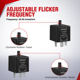 Nilight UTV ATV Turn Signal Wiring Harness Kit Street Legal Flasher Relay Kits with Vertical Rocker Switch Red &Yellow Lights for Polaris Kawasaki Teryx Can Am Commander Cat Wild Green Backlight