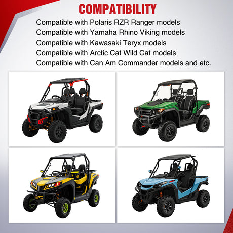 Nilight UTV ATV Turn Signal Wiring Harness Kit Street Legal Flasher Relay Kits with Vertical Rocker Switch Red &Yellow Lights for Polaris Kawasaki Teryx Can Am Commander Cat Wild Green Backlight